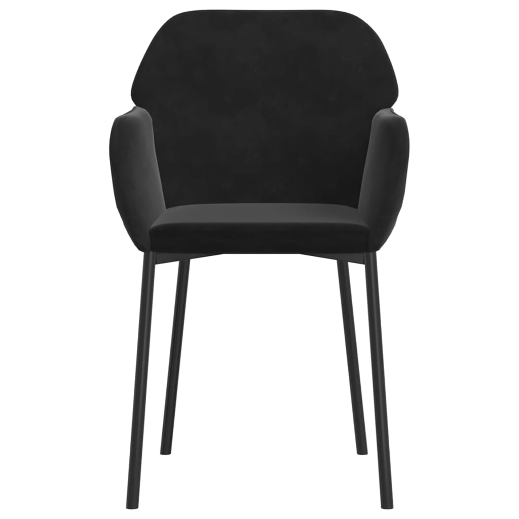 Chaises à manger lot de 2 Noir Velours - XIOS