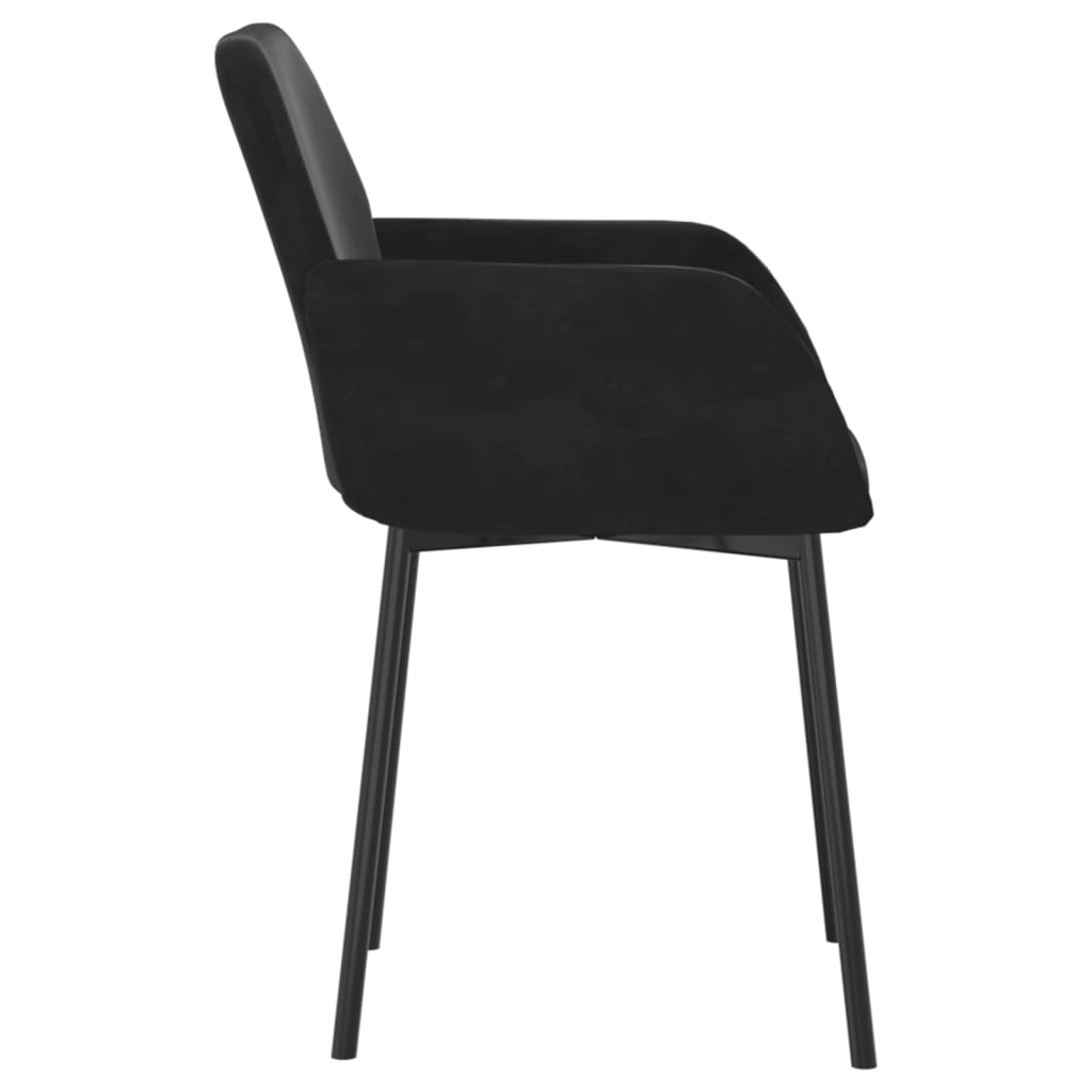 Chaises à manger lot de 2 Noir Velours - XIOS