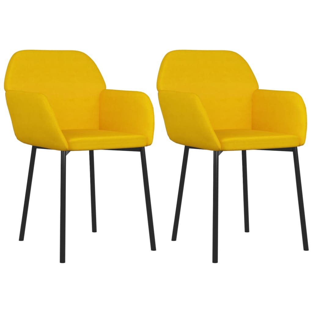 Chaises à manger lot de 2 Jaune Velours - XIOS