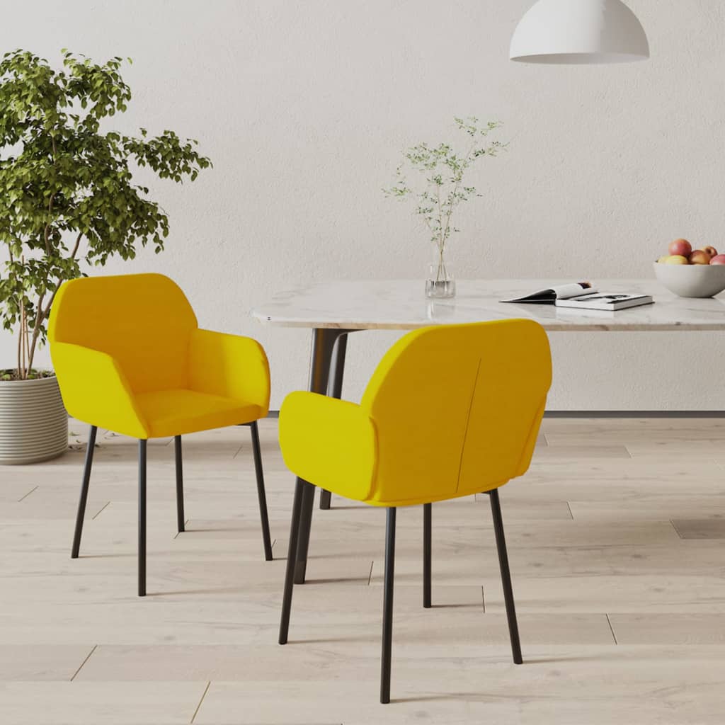 Chaises à manger lot de 2 Jaune Velours - XIOS