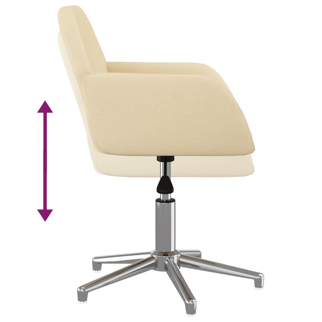 Chaise pivotante de bureau Crème Tissu - XIOS