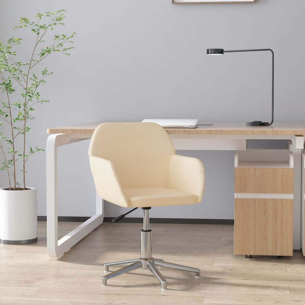 Chaise pivotante de bureau Crème Tissu - XIOS