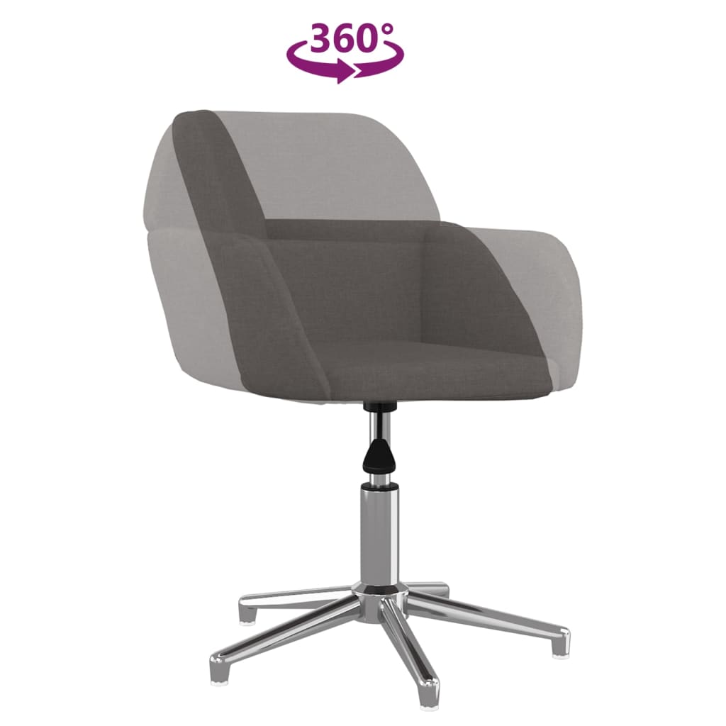 Chaise pivotante de bureau Gris foncé Tissu - XIOS