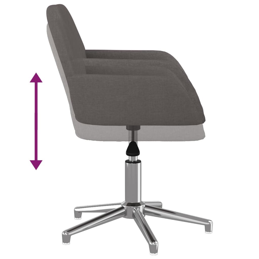 Chaise pivotante de bureau Gris foncé Tissu - XIOS