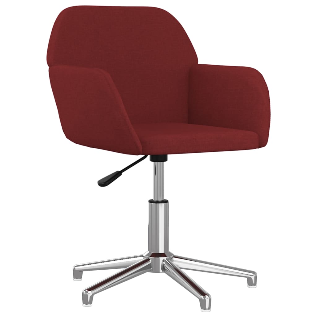 Chaise pivotante de bureau Rouge bordeaux Tissu - XIOS