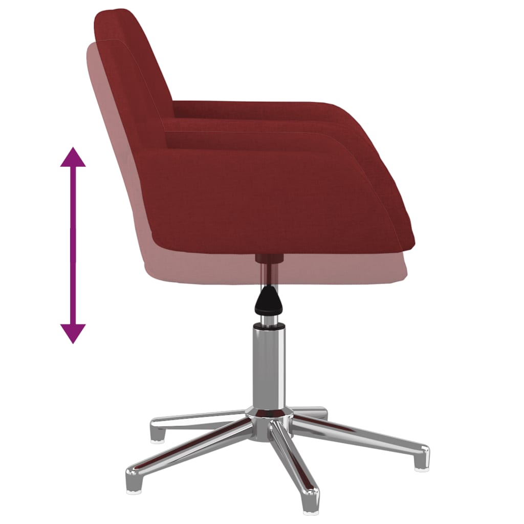 Chaise pivotante de bureau Rouge bordeaux Tissu - XIOS