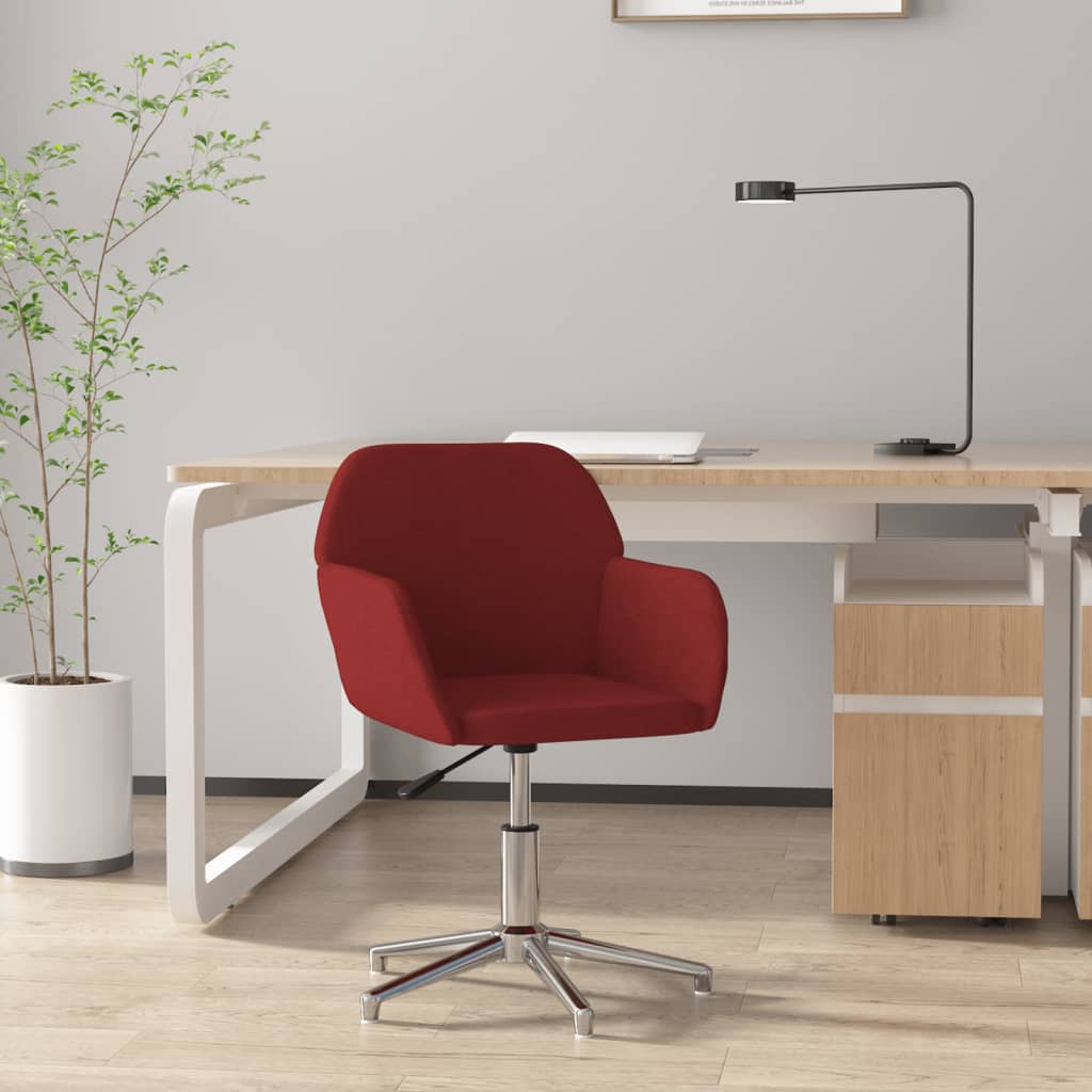 Chaise pivotante de bureau Rouge bordeaux Tissu - XIOS