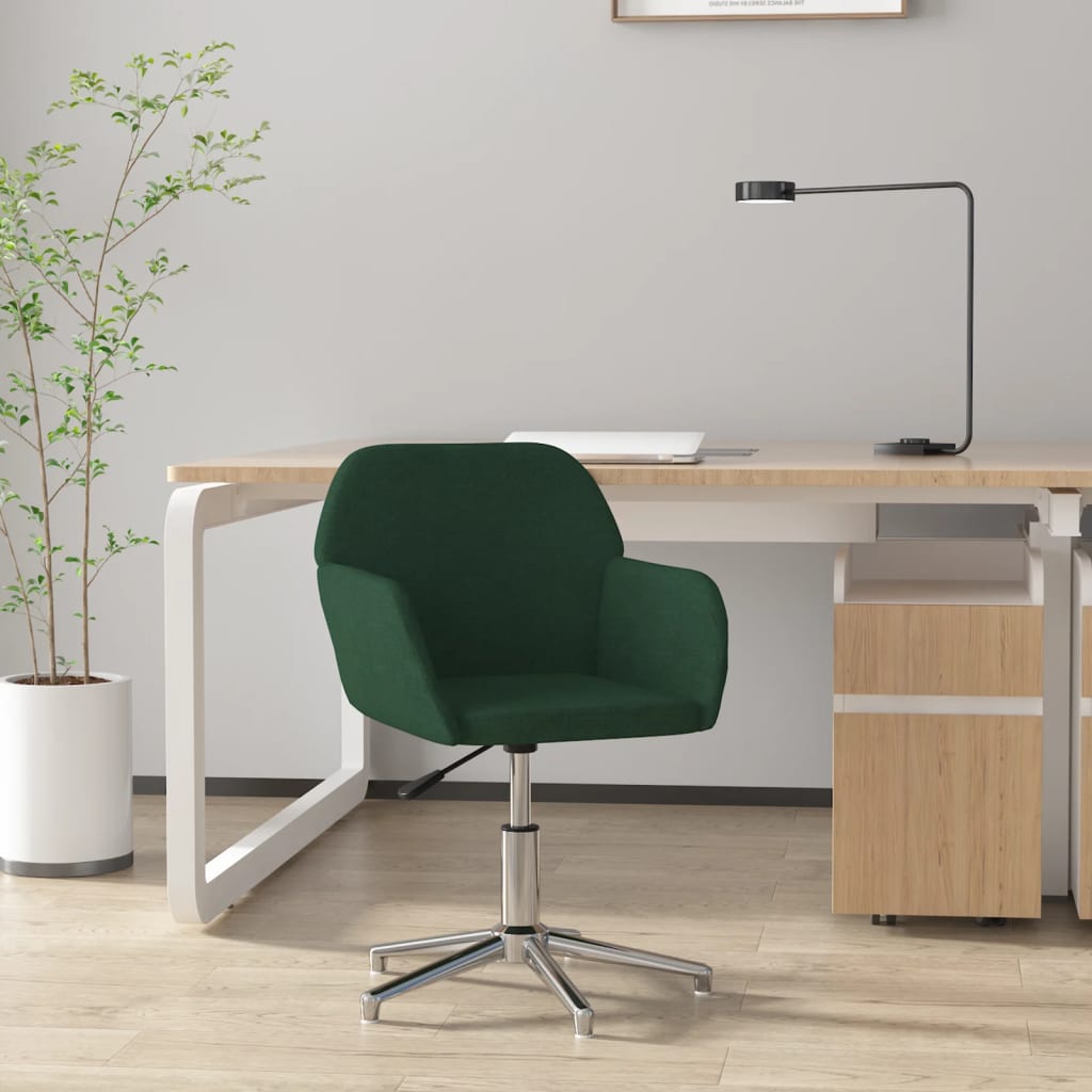 Chaise pivotante de bureau Vert foncé Tissu - XIOS