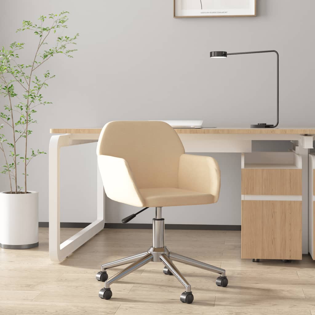 Chaise pivotante de bureau Crème Tissu - XIOS