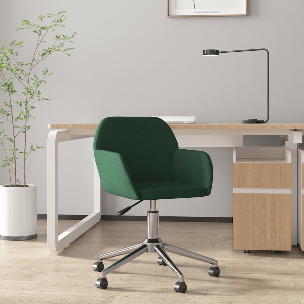 Chaise pivotante de bureau Vert foncé Tissu - XIOS