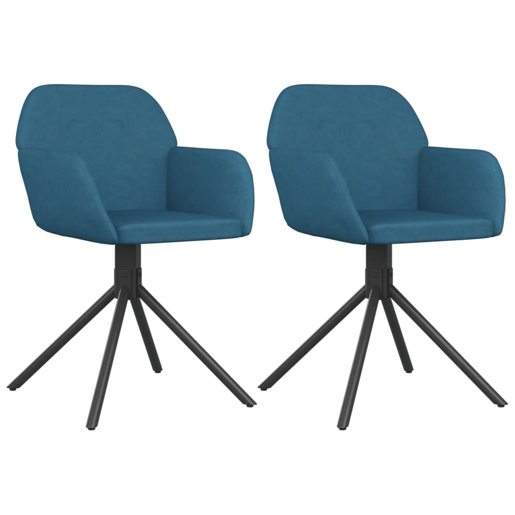Chaises pivotantes à manger lot de 2 Bleu Velours - XIOS