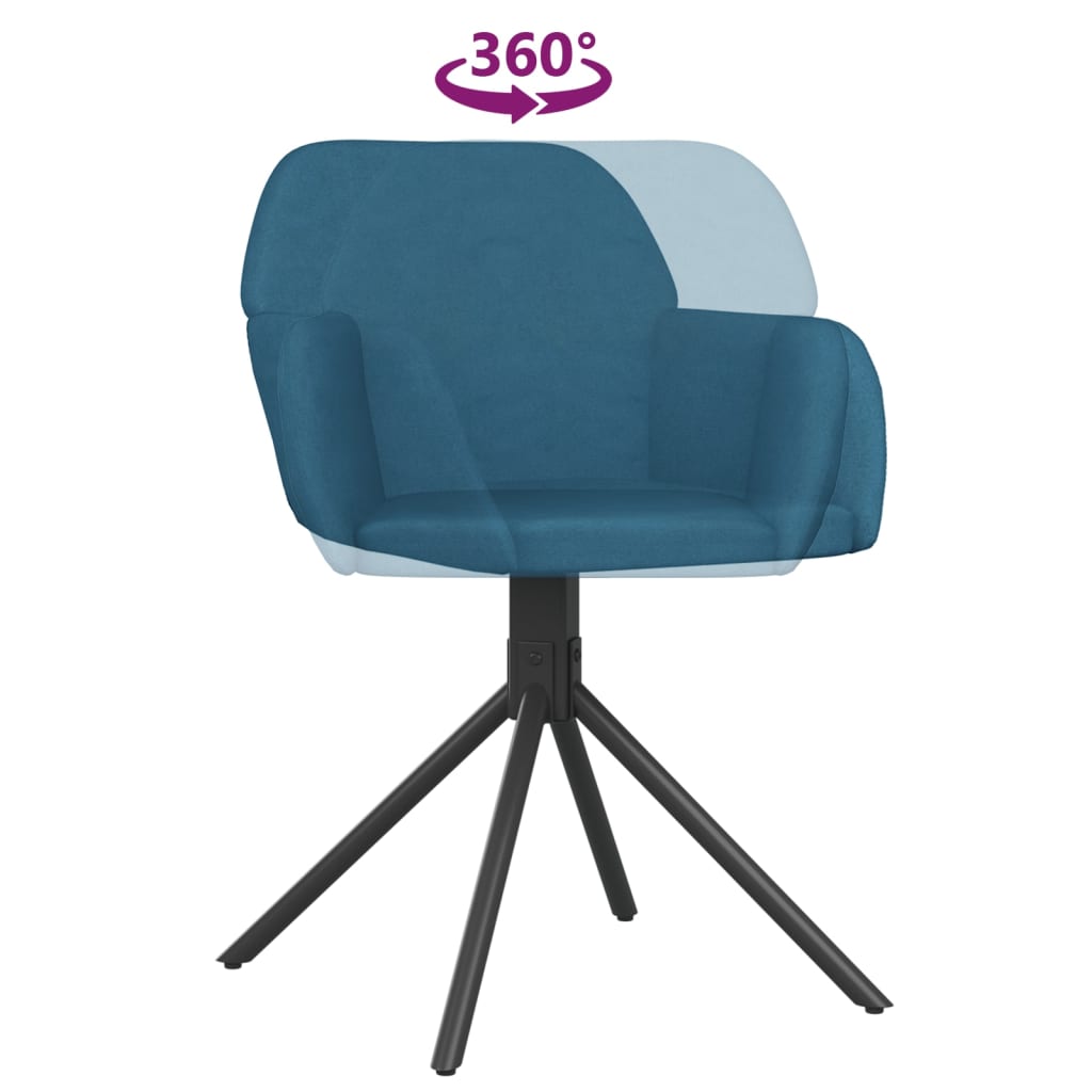 Chaises pivotantes à manger lot de 2 Bleu Velours - XIOS