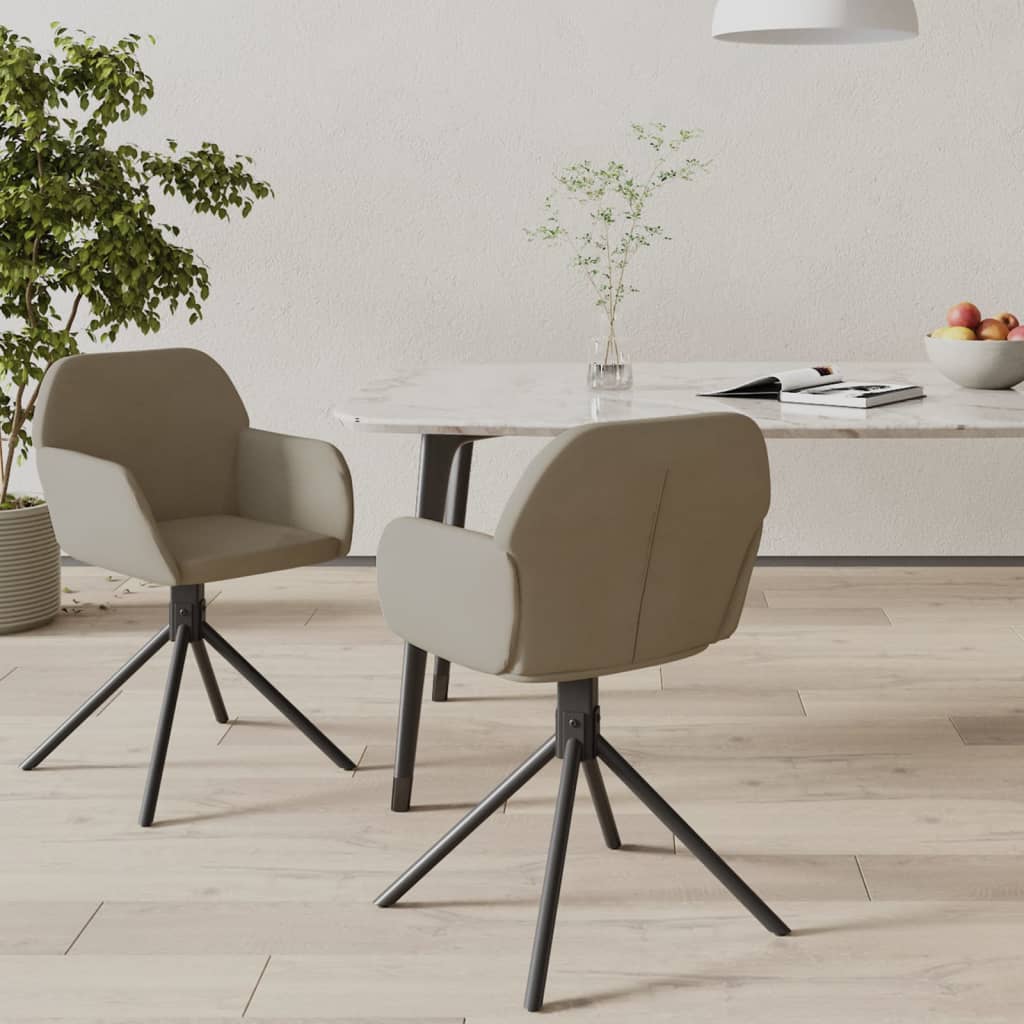 Chaises pivotantes à manger lot de 2 Gris clair Velours - XIOS