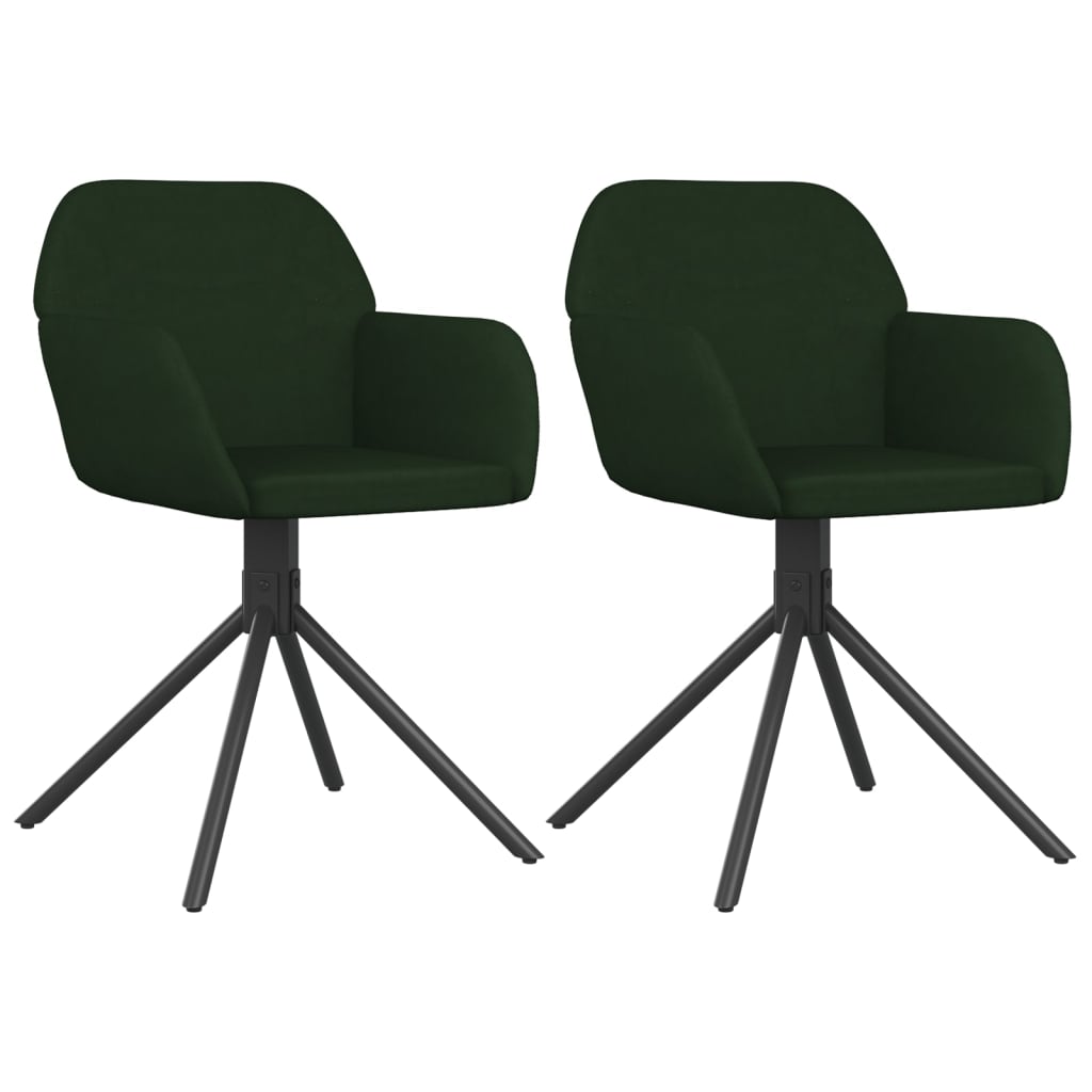 Chaises pivotantes à manger lot de 2 Vert foncé Velours - XIOS