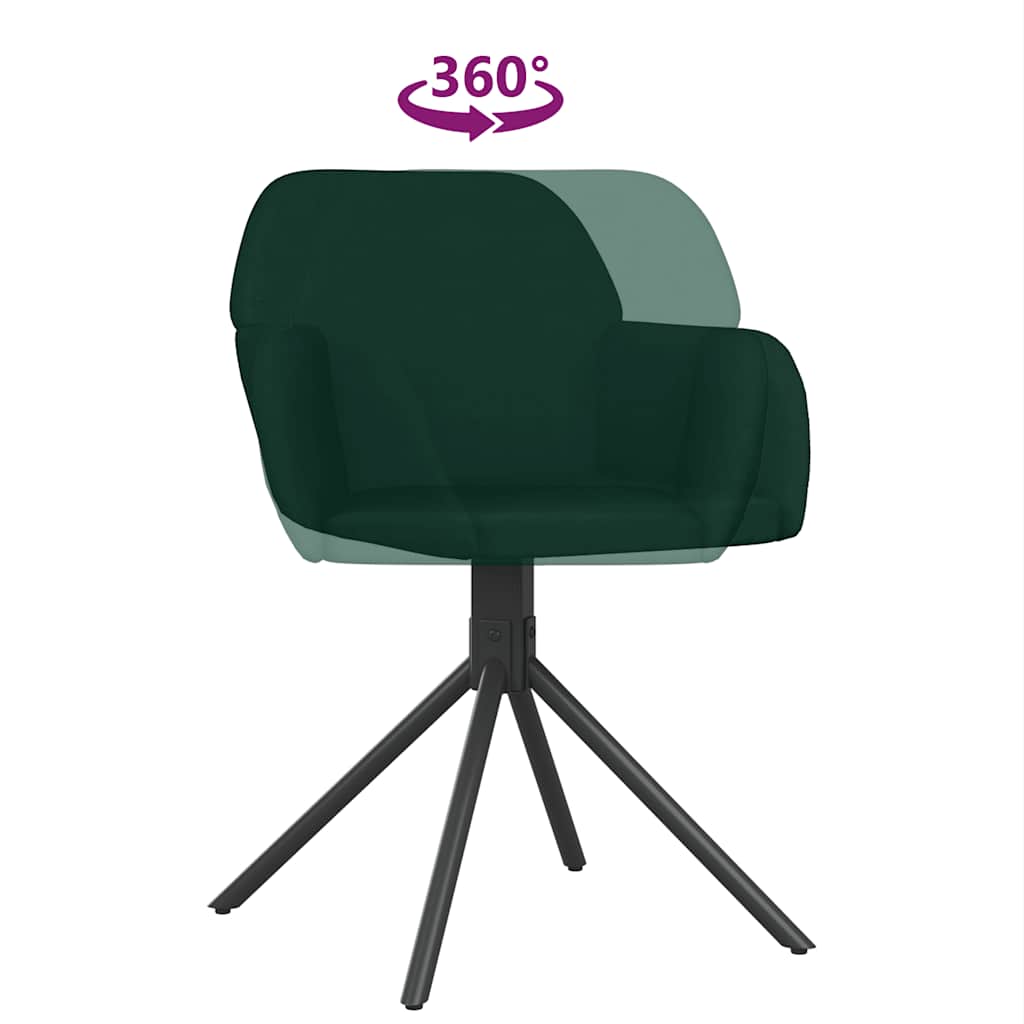 Chaises pivotantes à manger lot de 2 Vert foncé Velours - XIOS