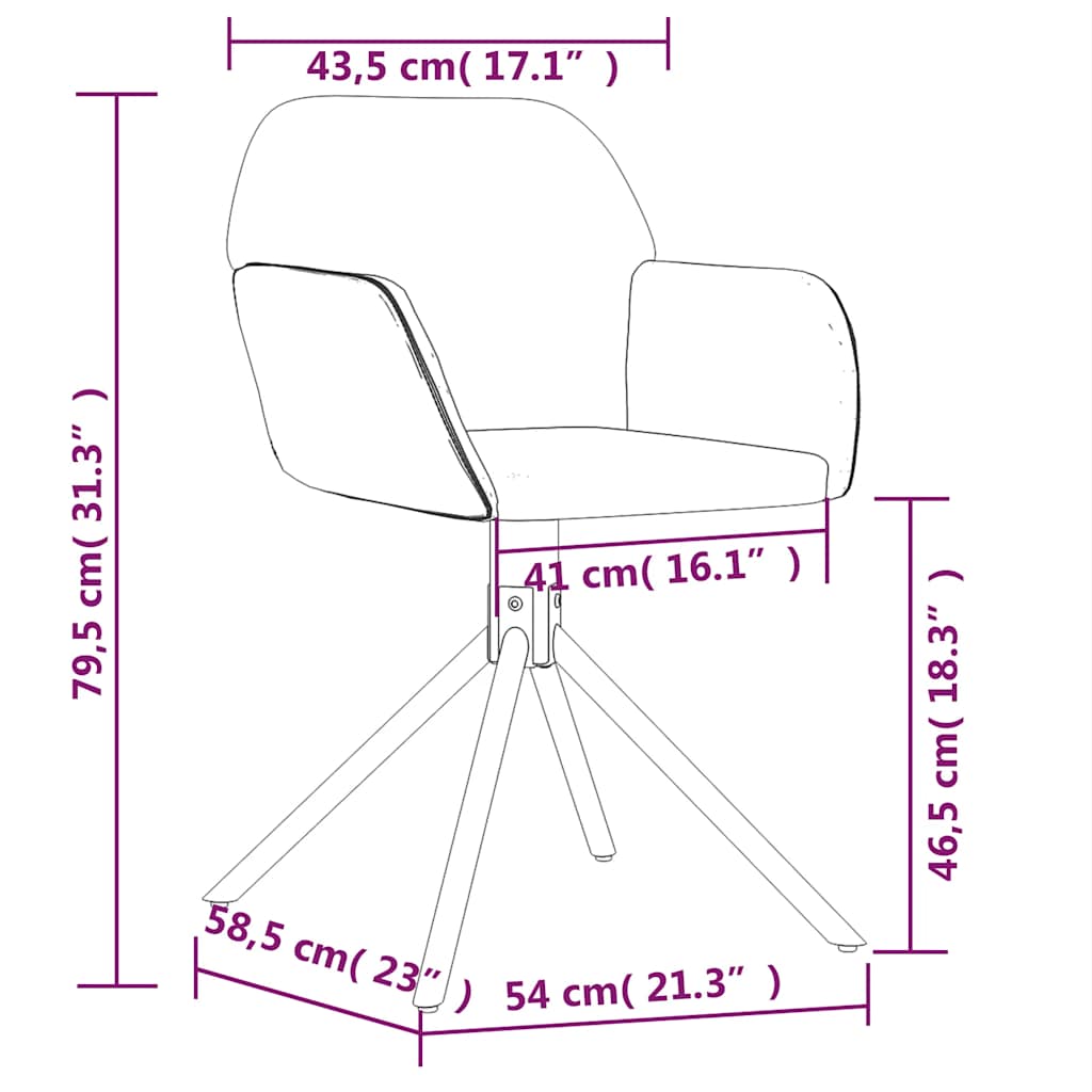 Chaises pivotantes à manger lot de 2 Vert foncé Velours - XIOS