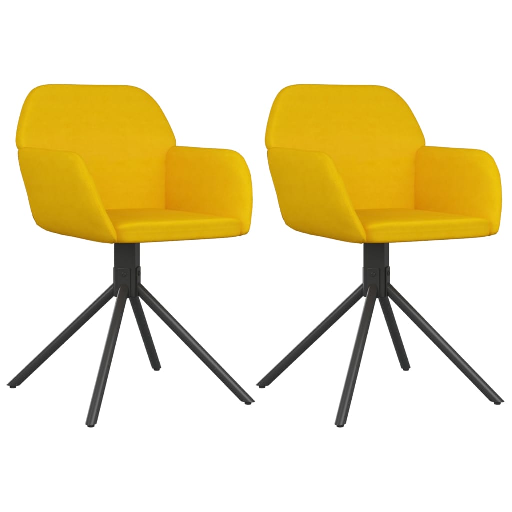Chaises pivotantes à manger lot de 2 Jaune Velours - XIOS