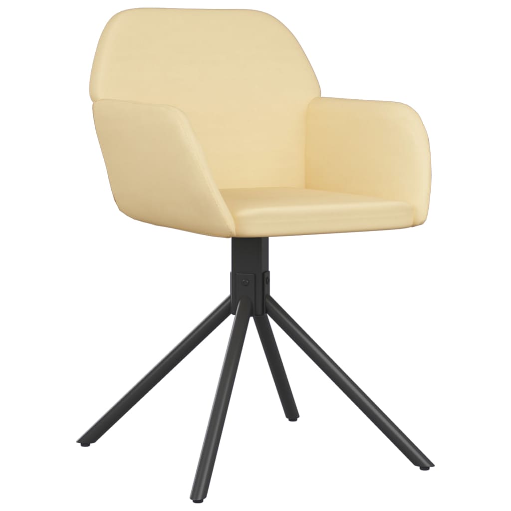 Chaises pivotantes à manger lot de 2 Crème Velours - XIOS