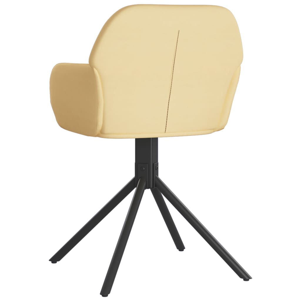 Chaises pivotantes à manger lot de 2 Crème Velours - XIOS