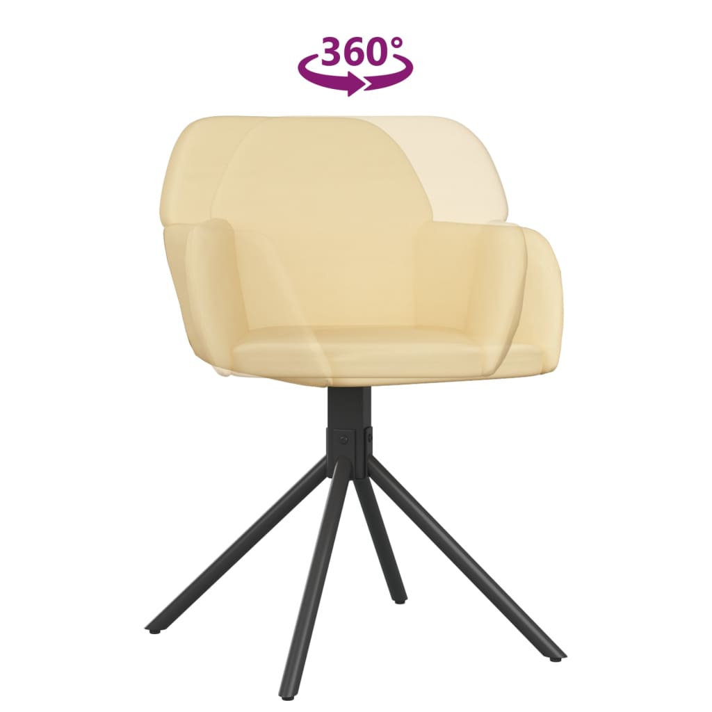 Chaises pivotantes à manger lot de 2 Crème Velours - XIOS