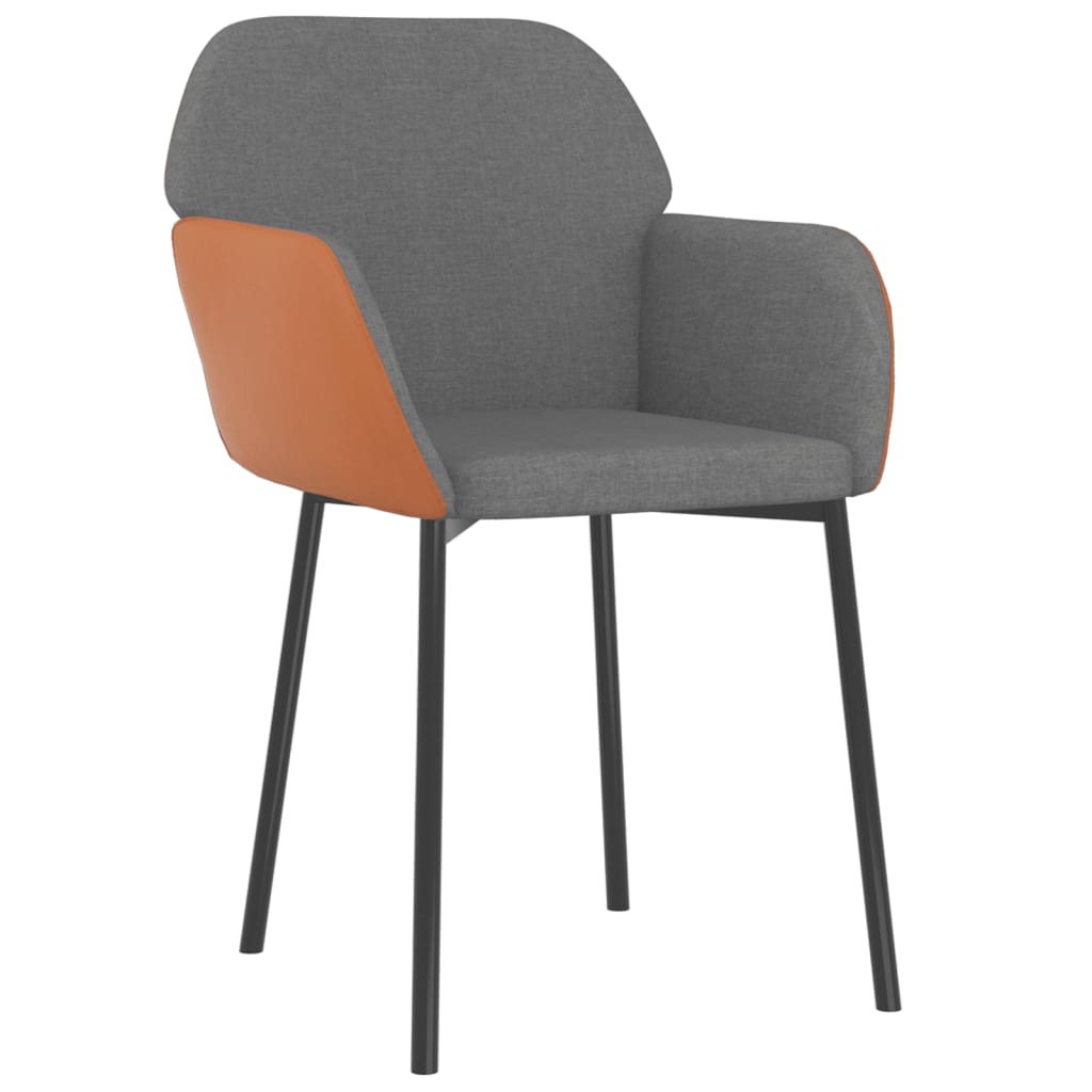 Chaises à manger lot de 2 gris clair tissu et similicuir - XIOS