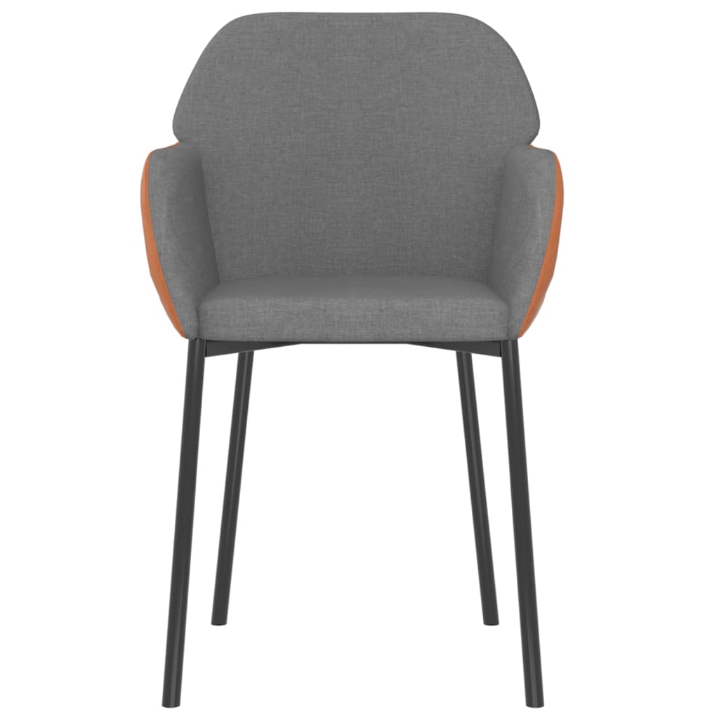 Chaises à manger lot de 2 gris clair tissu et similicuir - XIOS