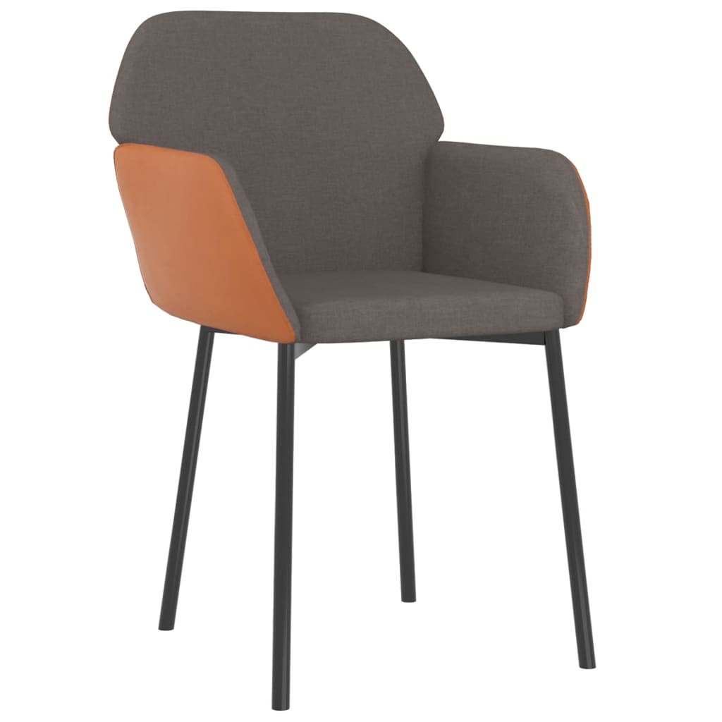Chaises à manger lot de 2 gris foncé tissu et similicuir - XIOS