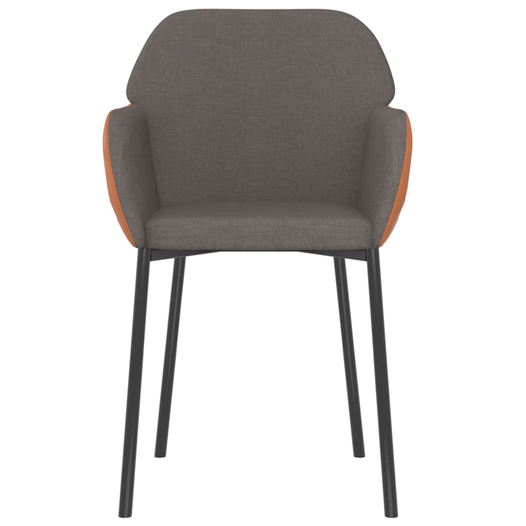 Chaises à manger lot de 2 gris foncé tissu et similicuir - XIOS