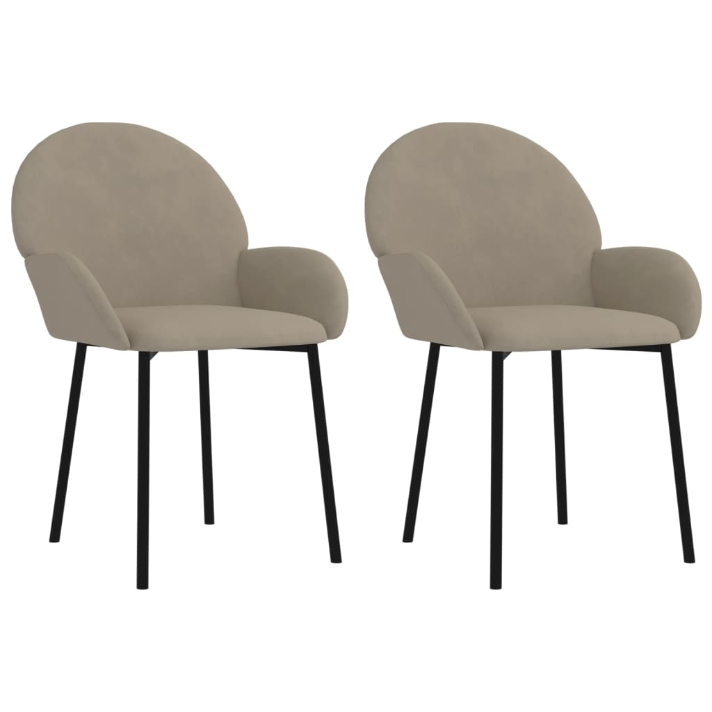 Chaises à manger lot de 2 Gris clair Velours - XIOS