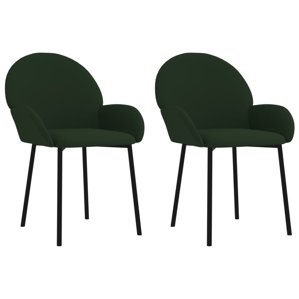 Chaises à manger lot de 2 Vert foncé Velours - XIOS