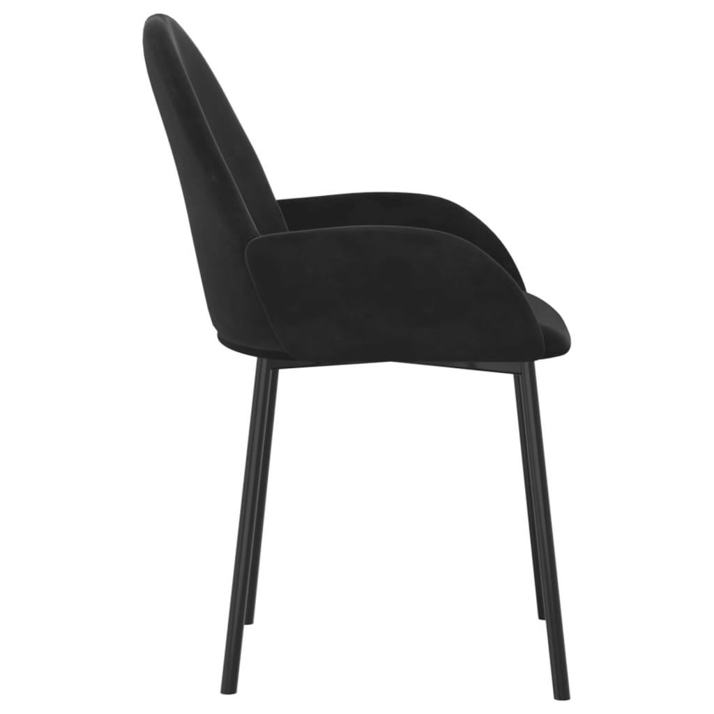 Chaises à manger lot de 2 Noir Velours - XIOS