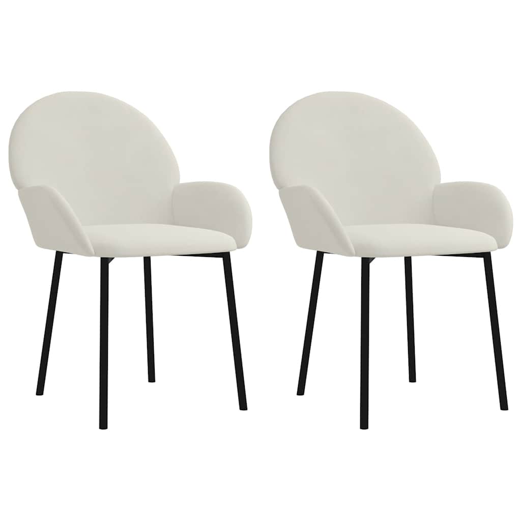 Chaises à manger lot de 2 Crème Velours - XIOS