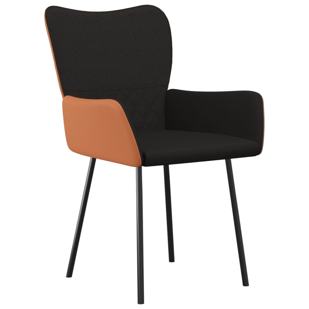 Chaises à manger lot de 2 noir tissu et similicuir - XIOS