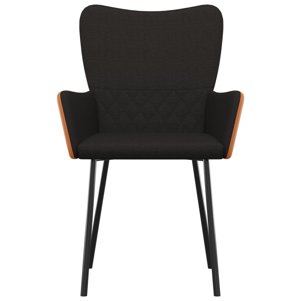 Chaises à manger lot de 2 noir tissu et similicuir - XIOS
