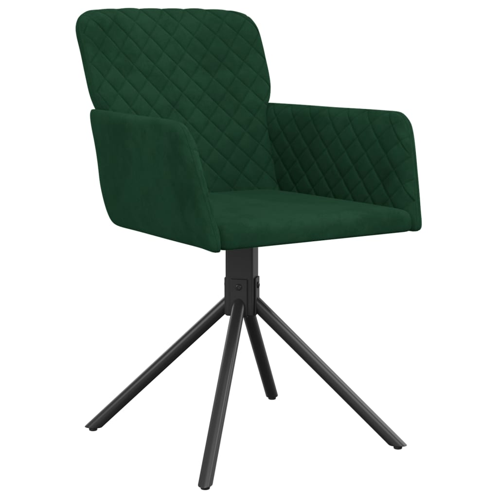 Chaises pivotantes à manger lot de 2 Vert foncé Velours - XIOS