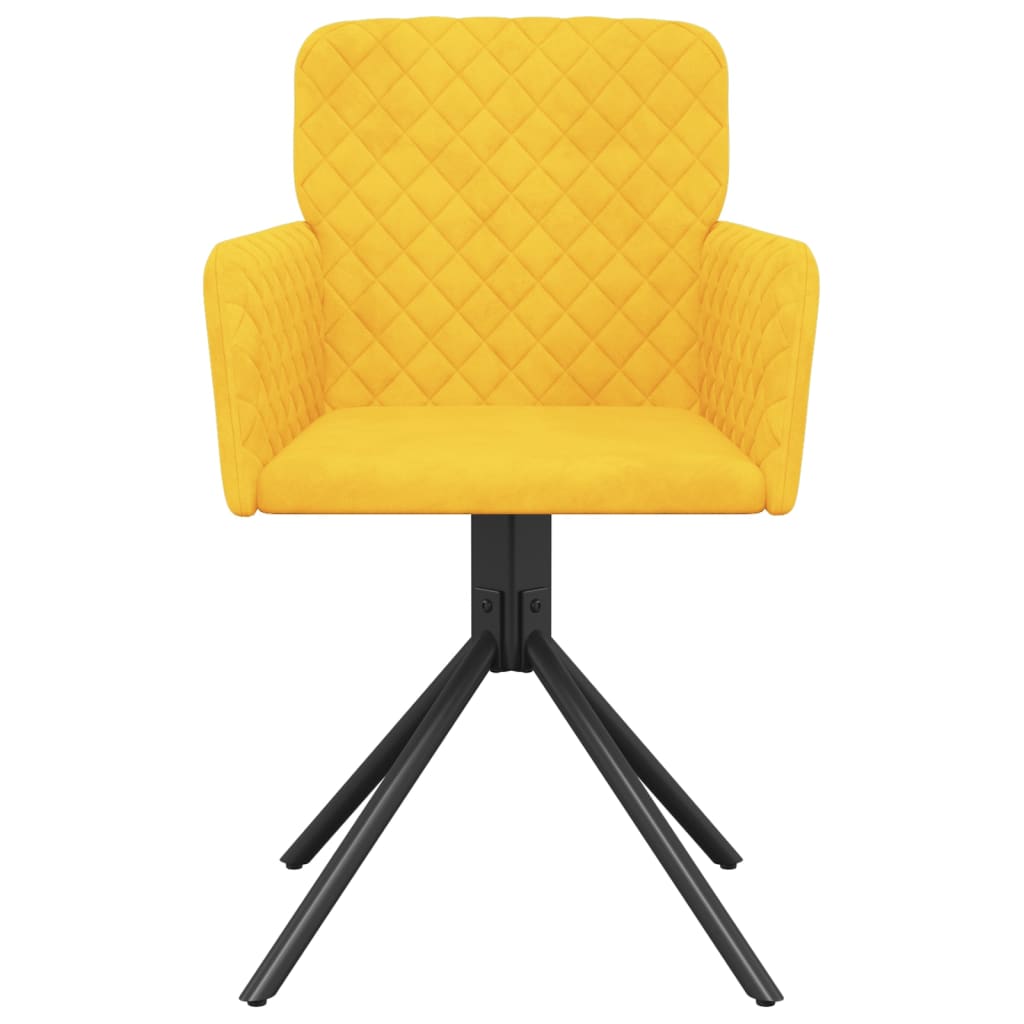 Chaises pivotantes à manger lot de 2 Jaune Velours - XIOS