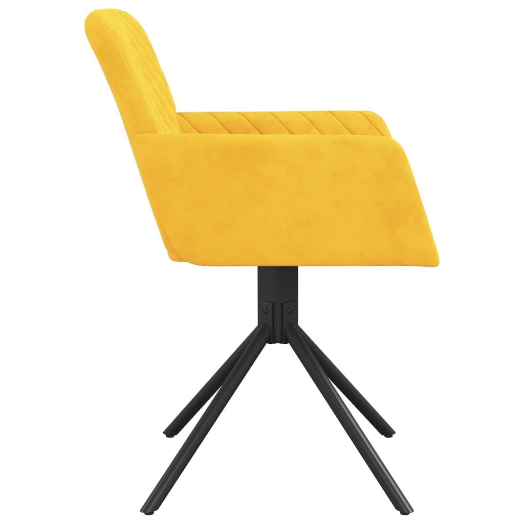 Chaises pivotantes à manger lot de 2 Jaune Velours - XIOS