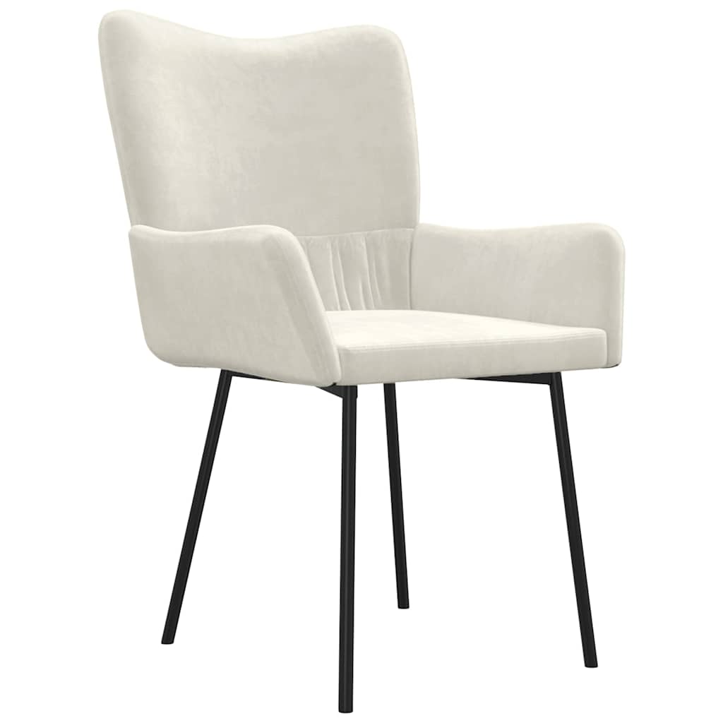 Chaises à manger lot de 2 Crème Velours - XIOS