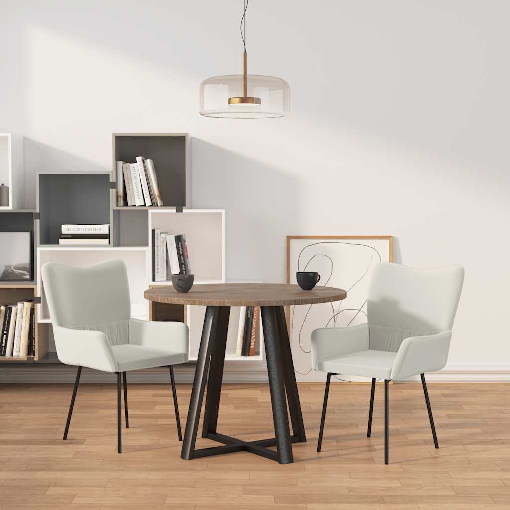 Chaises à manger lot de 2 Crème Velours - XIOS