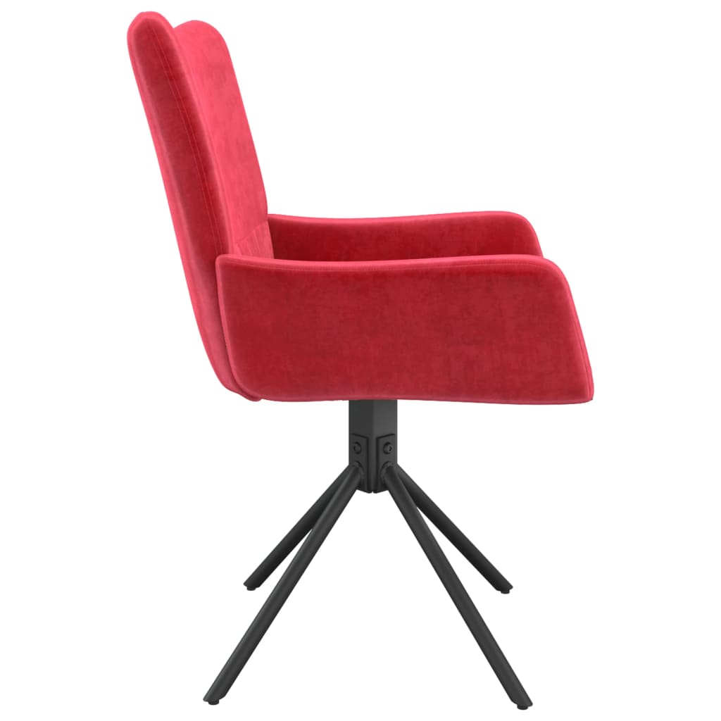 Chaises pivotantes à manger lot de 2 Rouge bordeaux Velours - XIOS