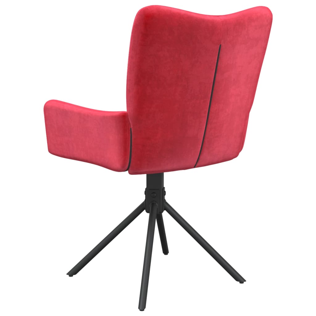 Chaises pivotantes à manger lot de 2 Rouge bordeaux Velours - XIOS