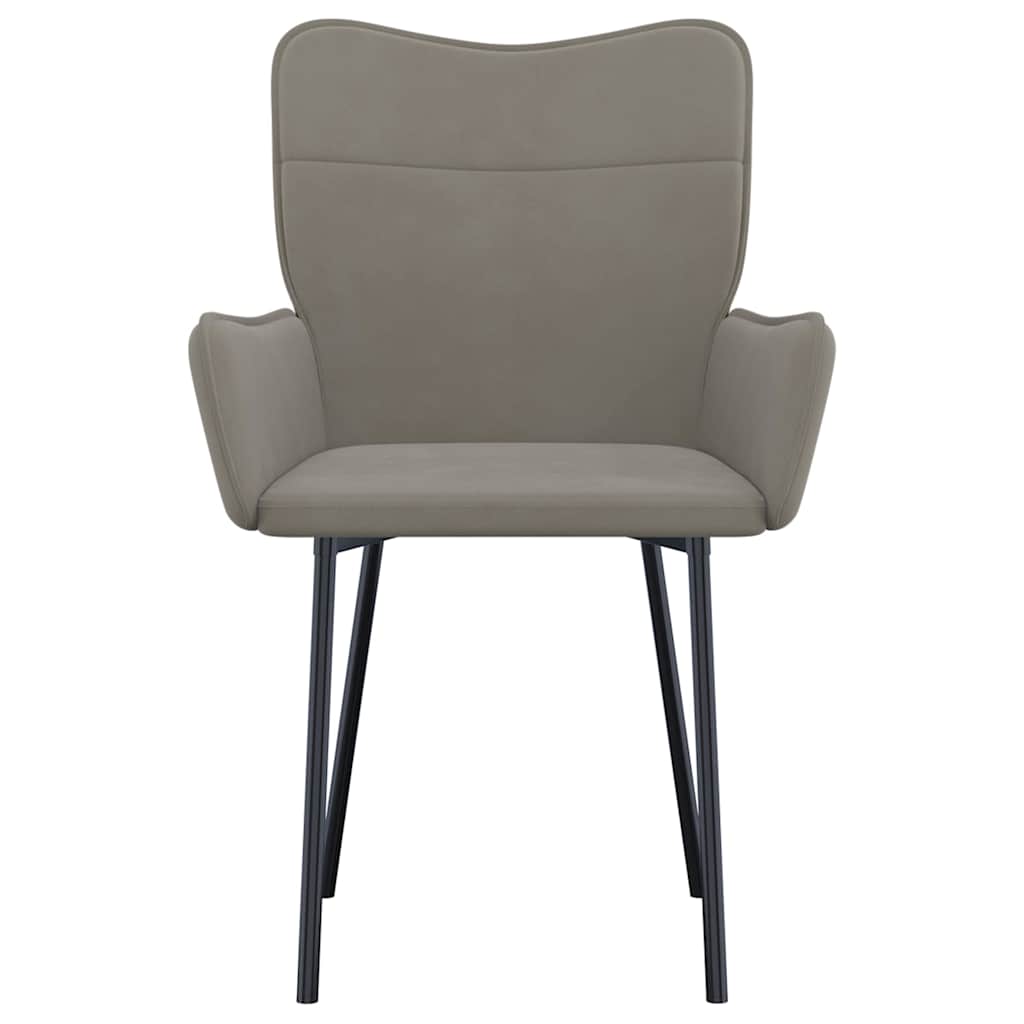 Chaises à manger lot de 2 Gris clair Velours - XIOS