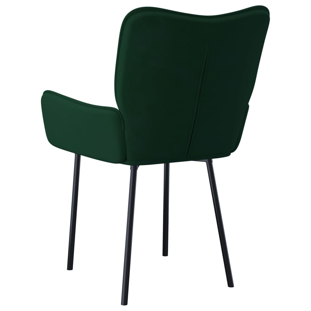 Chaises à manger lot de 2 Vert foncé Velours - XIOS