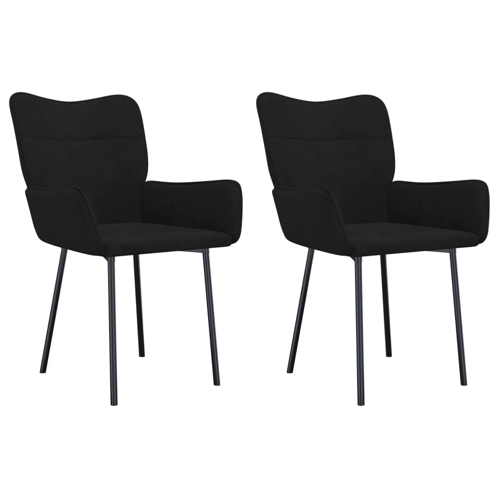Chaises à manger lot de 2 Noir Velours - XIOS