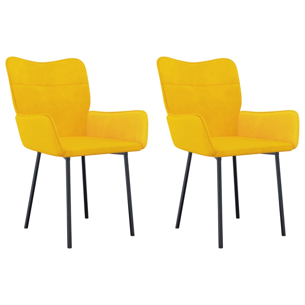 Chaises à manger lot de 2 Jaune Velours - XIOS