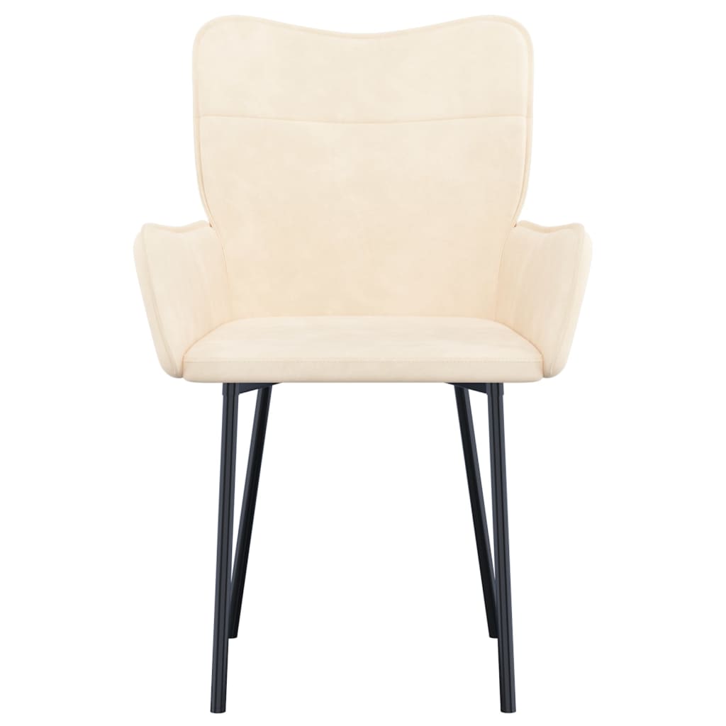Chaises à manger lot de 2 Crème Velours - XIOS