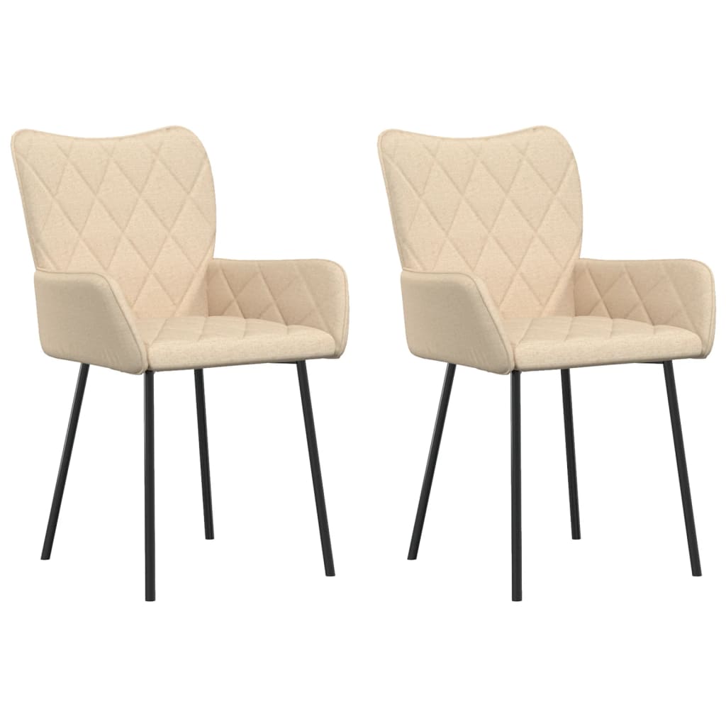Chaises à manger lot de 2 crème tissu - XIOS