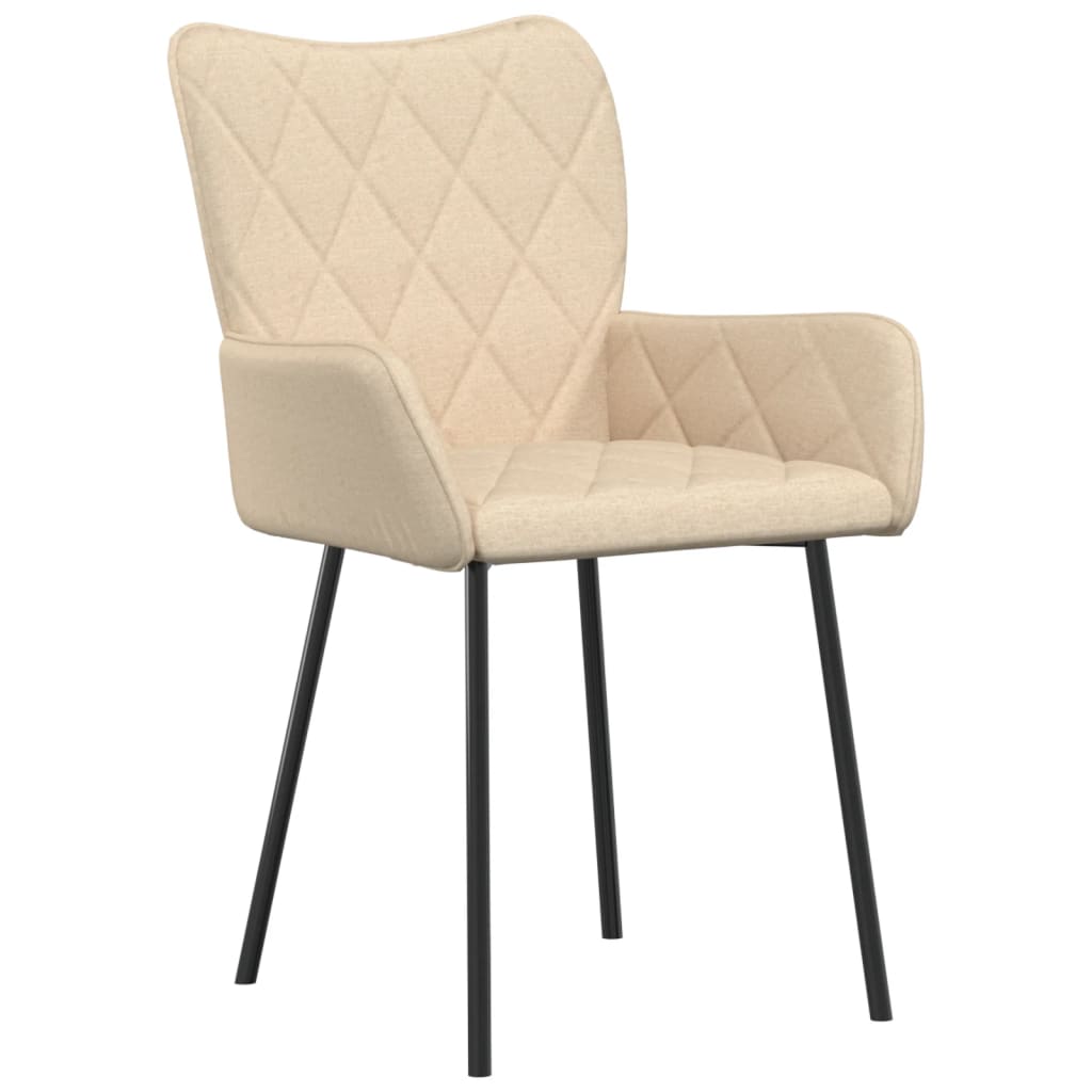 Chaises à manger lot de 2 crème tissu - XIOS
