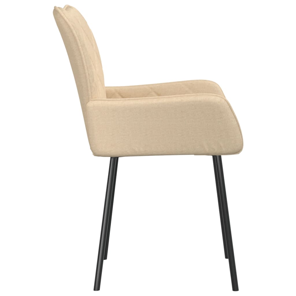 Chaises à manger lot de 2 crème tissu - XIOS
