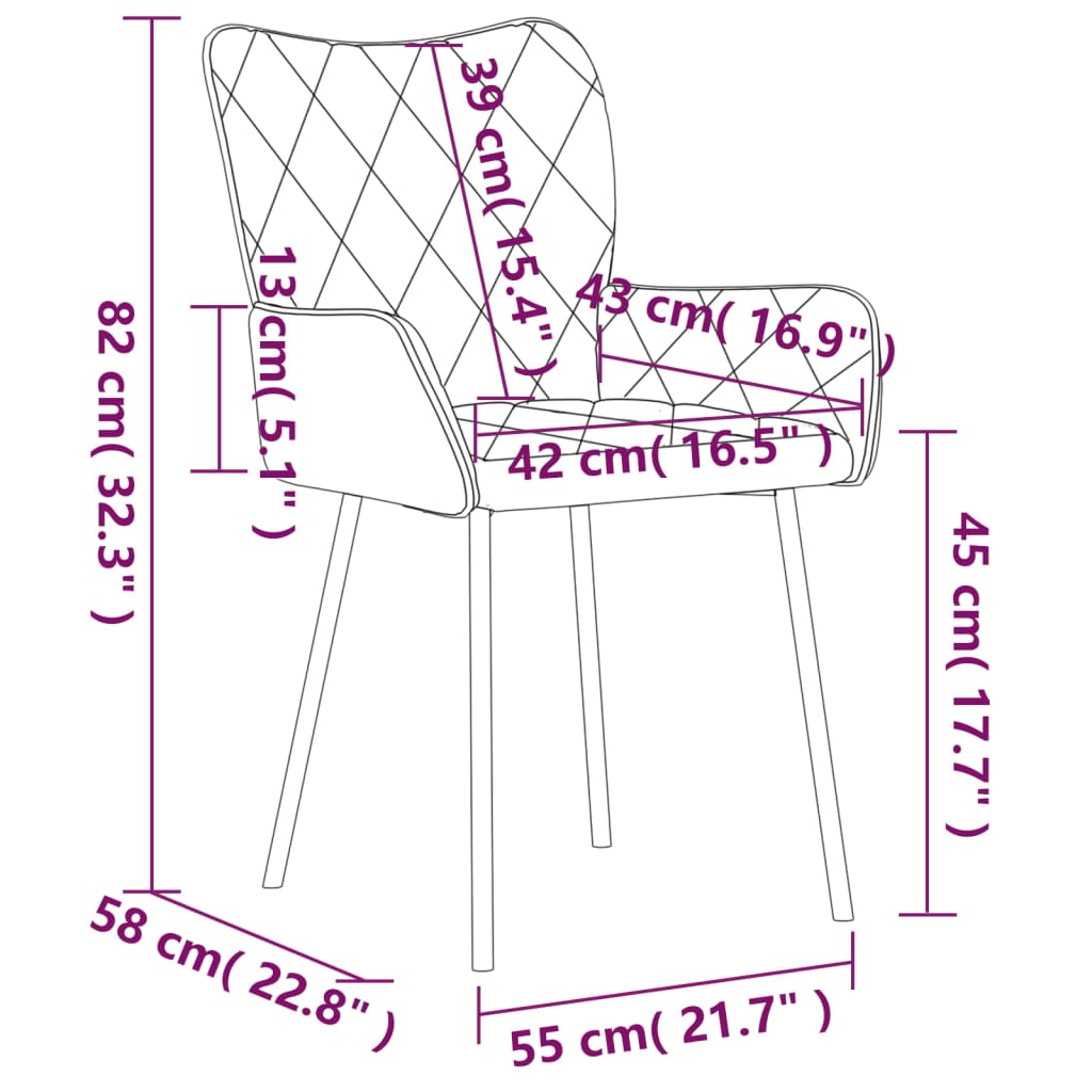 Chaises à manger lot de 2 crème tissu - XIOS